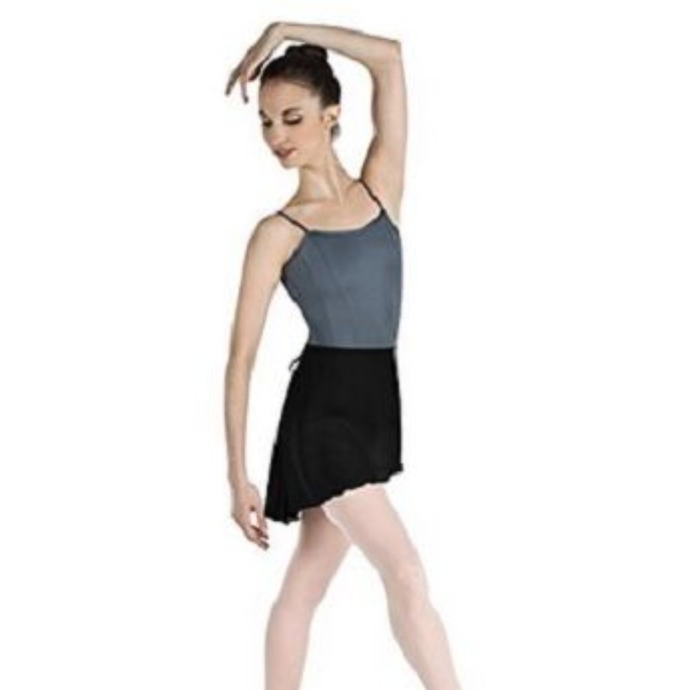 Body Wrappers 990 Black Women's Medium/Large Short Tapered Georgette Wrap Skirt